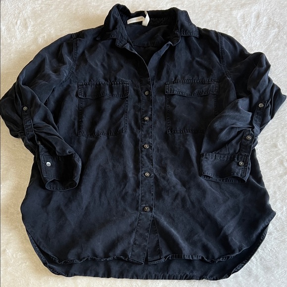 Babaton (Aritzia) 100% Lyocell Classic Black Button-Up Lightweight Shirt Size S - Picture 6 of 12